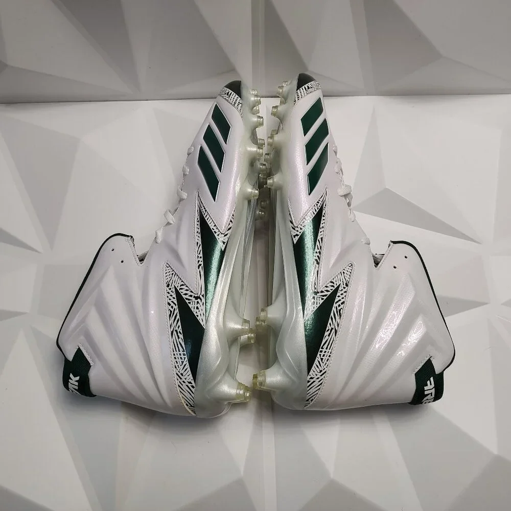 Adidas Mens Football Cleats 18 White Green Shoe Lacrosse Freak X Carbon High - Picture 10 of 15